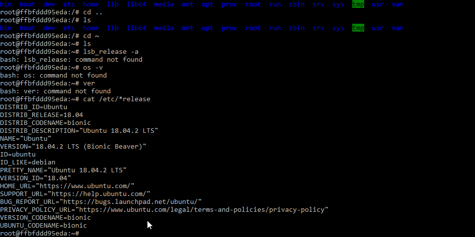 Screenshot of Docker Toolbox terminal after running docker run -it ubuntu bash.