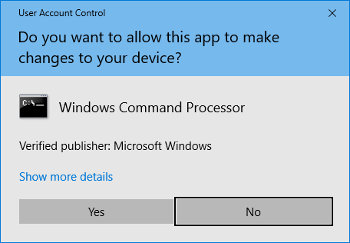 Image of a User Access Control dialogue box on a Windows system.