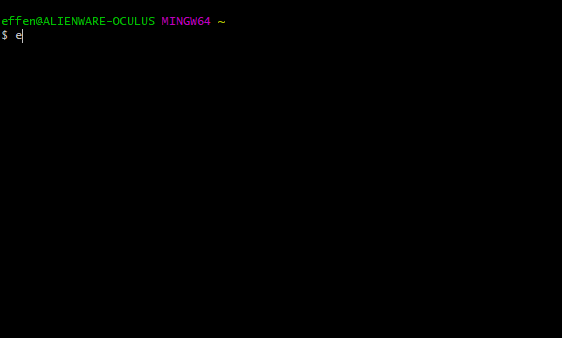 Animation of the following bash script being executed in the terminal Git Bash for Windows.