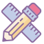 Icon of a ruler and pencil. From icons8
